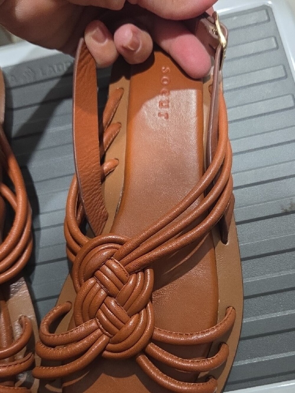 soeur Braided Knot Slingback Sandals - Brown - Picture 3 of 9